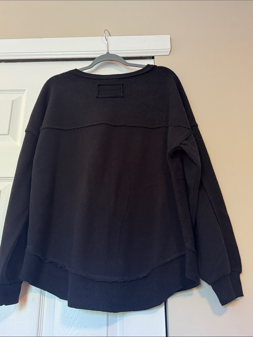 Black Fleece Crewneck Pocket Sweatshirt - Picture 6 of 7